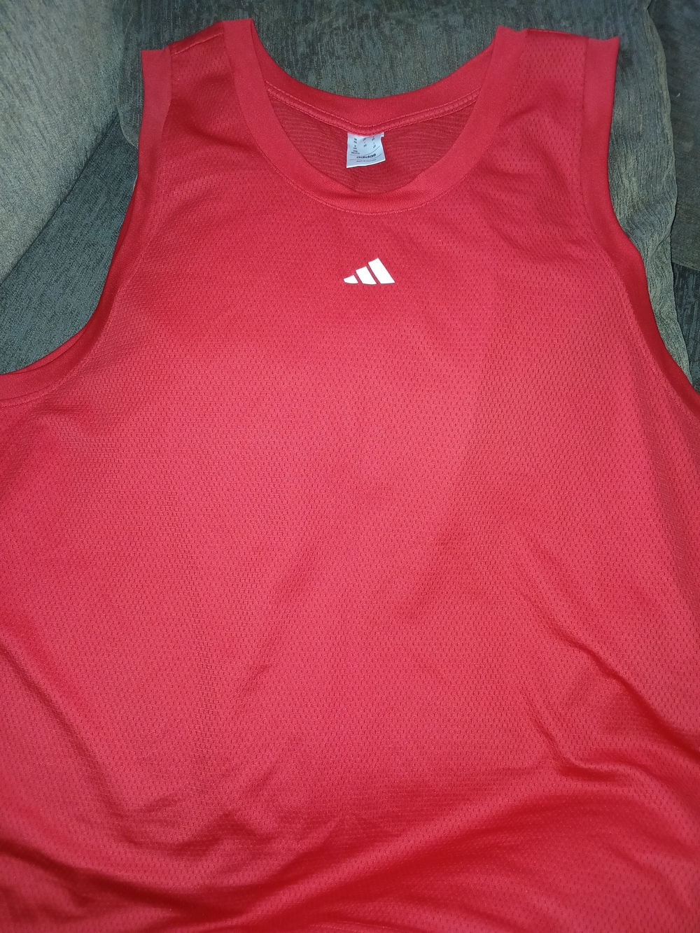adidas Red Performance Mesh Tank
